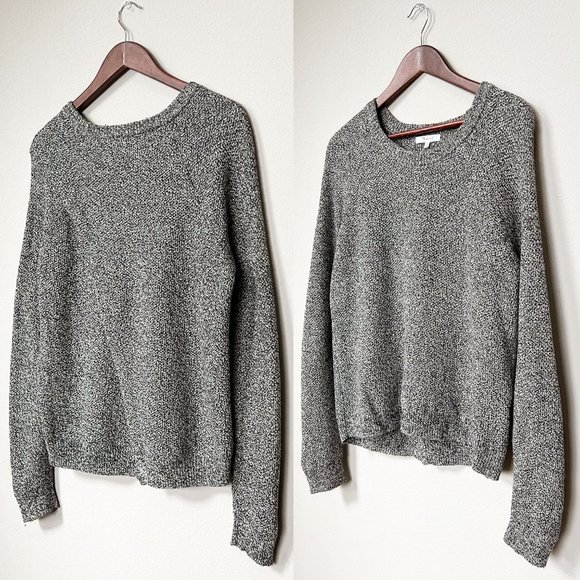 Madewell Province Cross-Back Pullover Sweater Cotton Blend Soft Marled Gray M - Picture 1 of 16